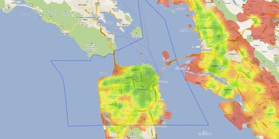 Mapa de la zona de la bahía de calor