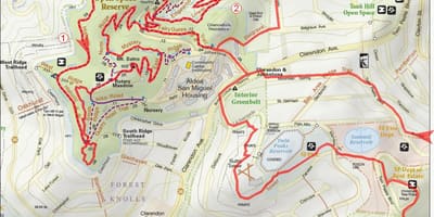 Mapa de área de la bahía de senderos para bicicletas
