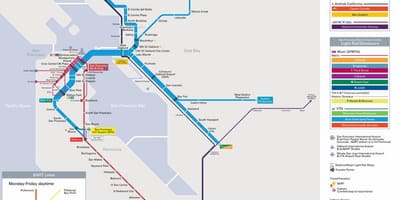 Área de la bahía de mapa de transporte público