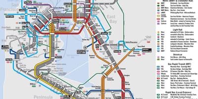 Mapa de la zona de la bahía de tren