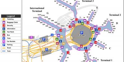 SFO aeropuerto internacional de mapa