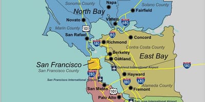 Mapa del sur de la bahía de San Francisco