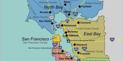 Mapa del sur de la bahía de San Francisco