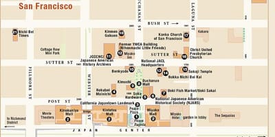 Mapa de barrio japonés de San Francisco