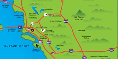 Mapa de este área de la bahía de ca