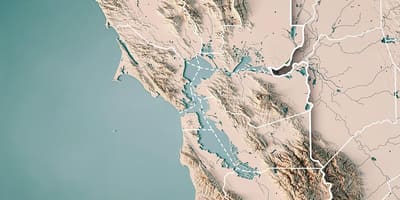 Mapa de la bahía de San Francisco topográficos 