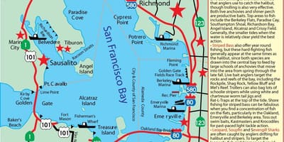 Mapa de la bahía de San Francisco de pesca 