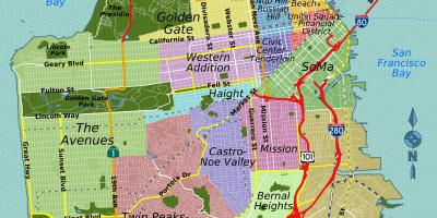Mapa de calle de San Francisco, california