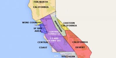 Mapa de california al norte de San Francisco