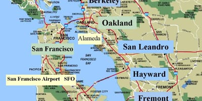 Mapa de la zona de San Francisco, california