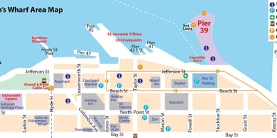 Mapa de San Francisco, zona de fisherman's wharf