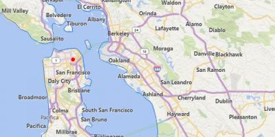Mapa de las ciudades de california, cerca de San Francisco