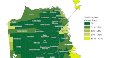 Mapa de San Francisco, la zona de inundación