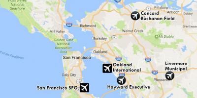 Aeropuertos cerca de San Francisco mapa