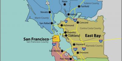 La bahía de San Francisco en un mapa