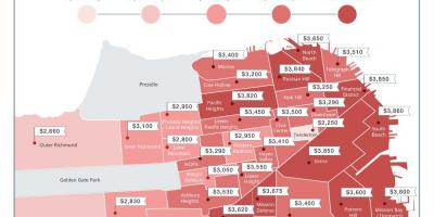 En San Francisco los precios de los alquileres mapa