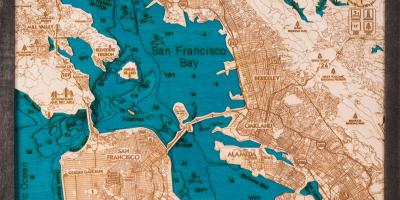 Mapa de San Francisco de madera