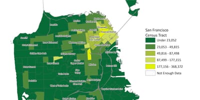 Mapa de San Francisco de la densidad de población