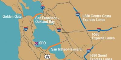 Las carreteras de peaje de San Francisco mapa