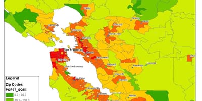 Mapa de San Francisco de la población