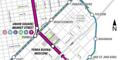 Central de metro de San Francisco mapa