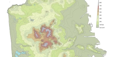 El mapa topográfico de San Francisco