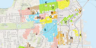 San Francisco en las zonas de aparcamiento mapa