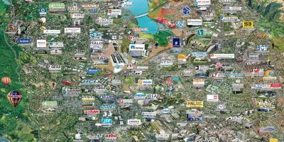 De alta tecnología Silicon valley mapa