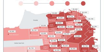 Área de la bahía de los precios de alquiler mapa